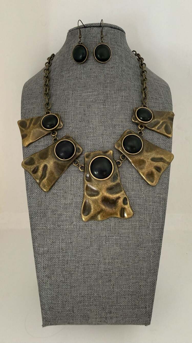Black and Bronze Statement Necklace